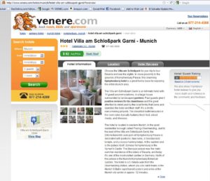 Description of the Hotel Villa am Schlosspark Garni written for Expedia / Venere.